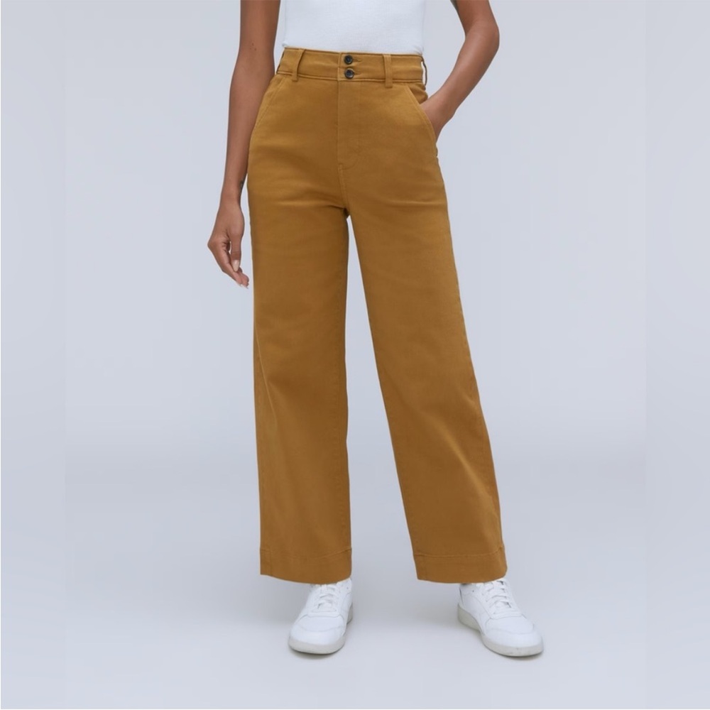 Everlane - THE ORGANIC WIDE-LEG PANT in Tapenade Size 4